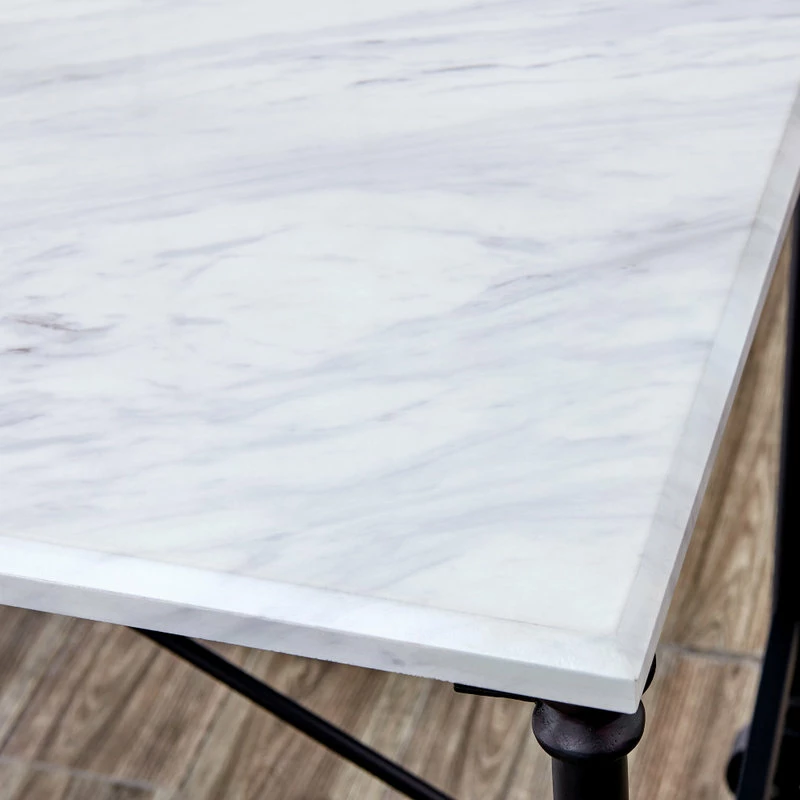 SEI Furniture Tennyson Faux Stone Rolling Kitchen Island - Image 4