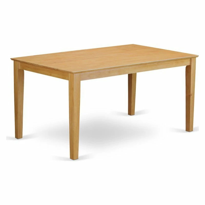 East West Furniture Capri 6-piece Wood Dining Table Set With Bench In Oak - Image 3