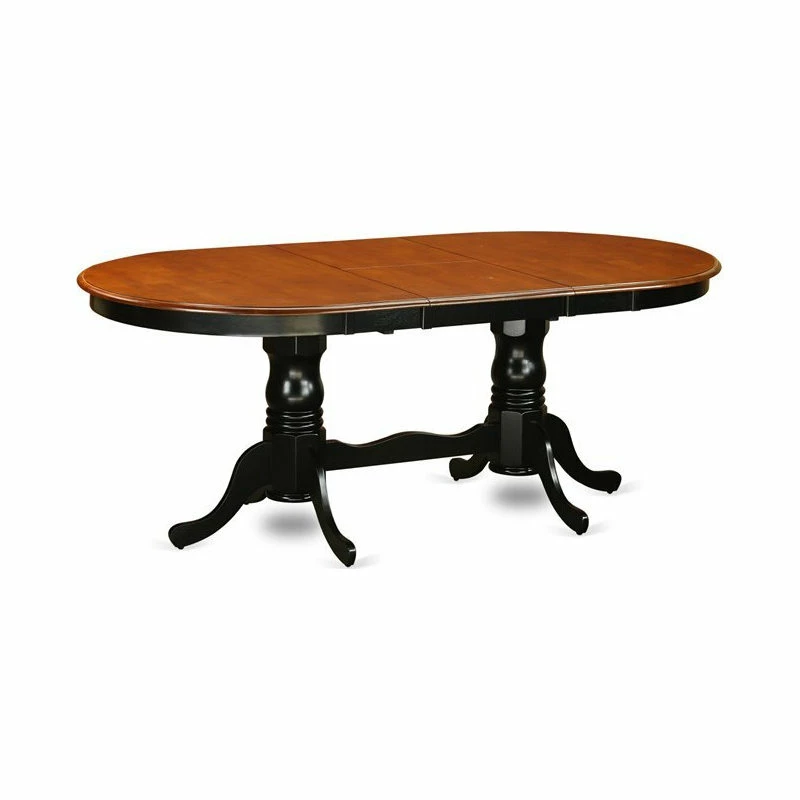 East West Furniture Plainville 7-piece Dining Set With Leather Chairs In Cherry - Image 3