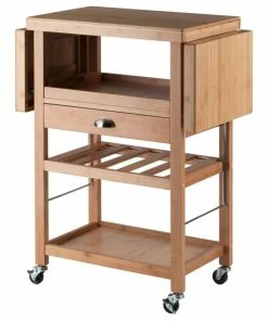 Winsome Wood Transitional Natural Bamboo Cart 80434