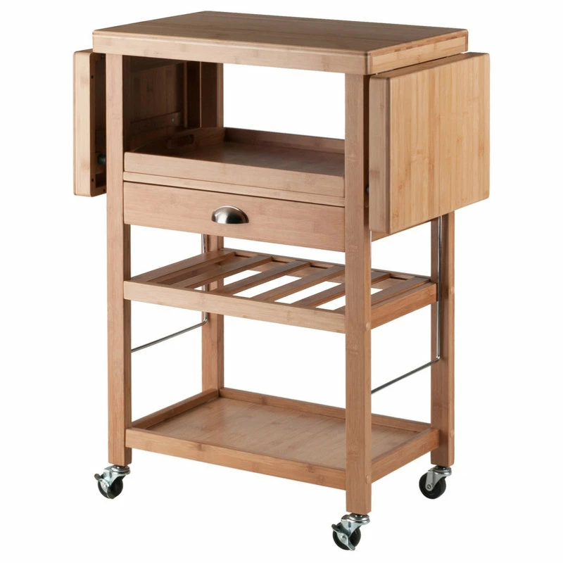 Winsome Wood Transitional Natural Bamboo Cart 80434