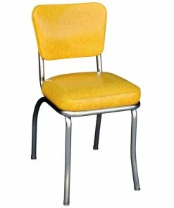 Richardson Seating Glitter Sparkle Red Retro Chrome Kitchen Chair, Cracked Ice Yellow