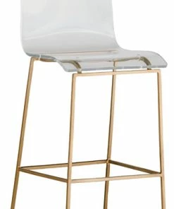 Gabby King Acrylic Bar Stool, Gold