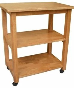 International Concepts Microwave Cart In Medium Oak