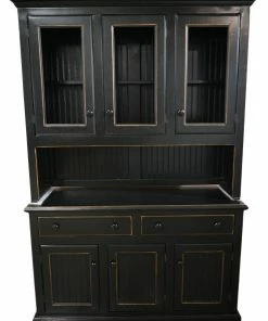 Eagle Furniture, 54" Coastal Dining Buffet, Antique Black, With Hutch