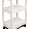 Catskill Craftsmen Catskill Microwave/Utility Butcher Block Kitchen Cart In White
