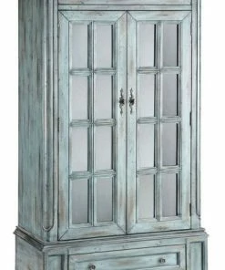 Bailey Street Home 2-Door 2-Drawer Cabinet 3 Inner Shelves - Rustic Blue Two Door Two Cabinet In