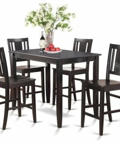 East West Furniture 5-Piece Counter Height Table Set, High Table And 4 Stools