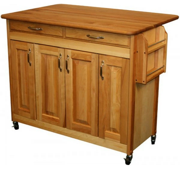 Catskill Craftsmen 44 Inch Butcher Block Drop Leaf Kitchen Island