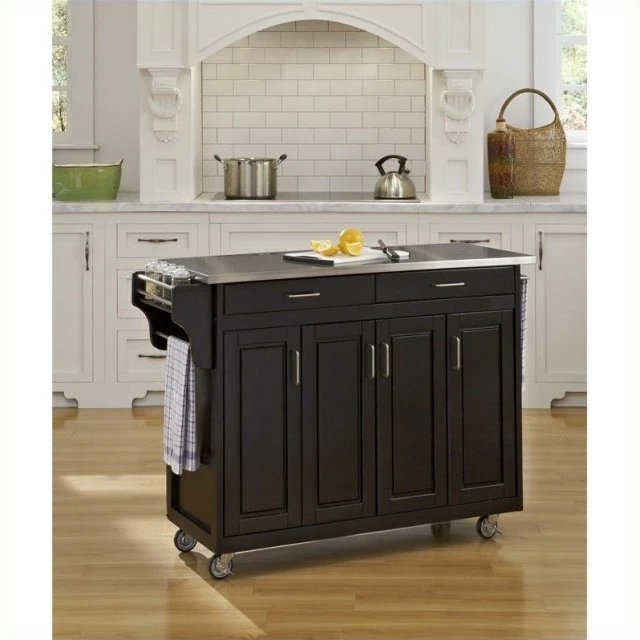 Homestyles Create-a-Cart Black Kitchen Cart