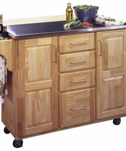 Homestyles General Line Brown Wood Kitchen Cart