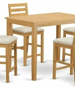 East West Furniture 5-Piece Counter Height Pub Set, Counter Height Table And 4 Bar Stools
