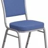 Flash Furniture Crown Back Stacking Banquet Chair In Blue Fabric - Silver Frame
