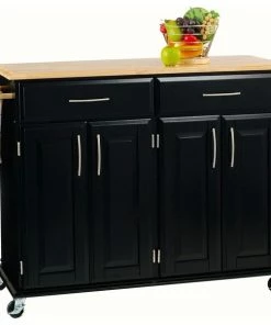 Homestyles Dolly Madison Black Kitchen Cart